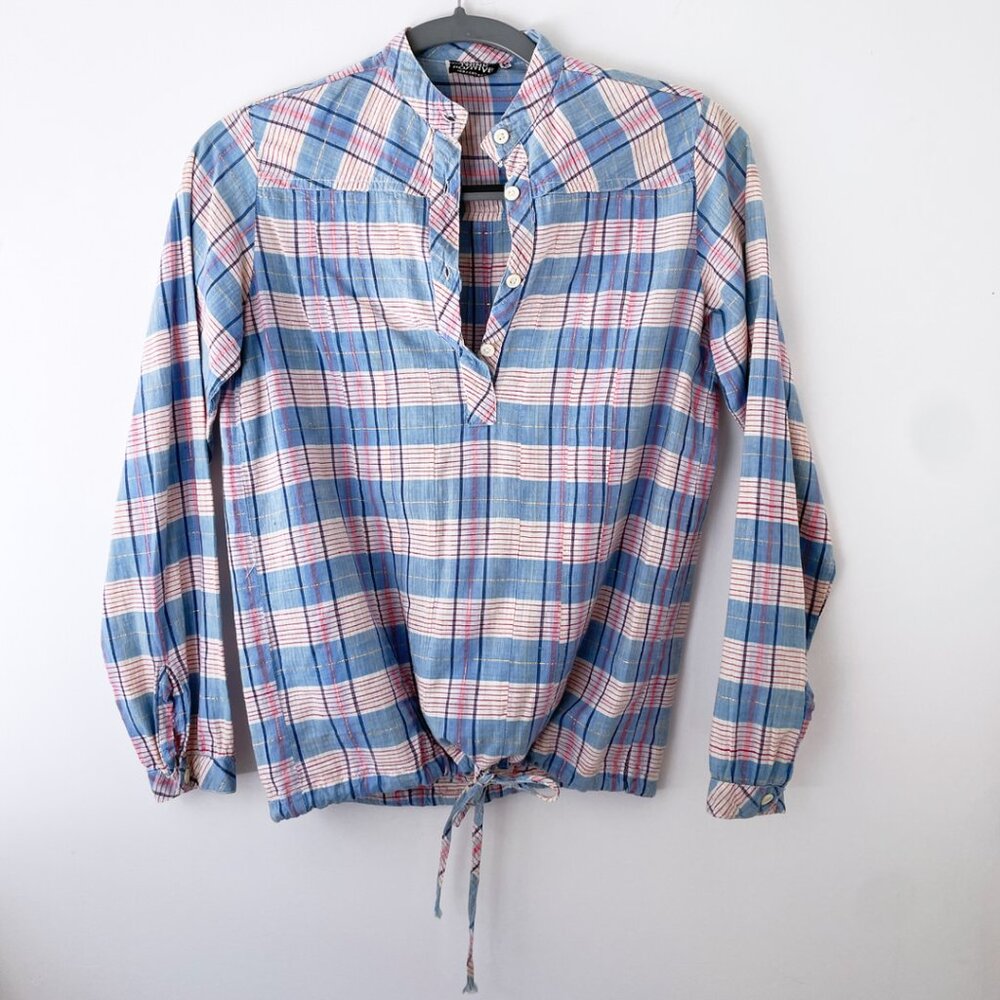 Think Positive Vintage Cotton Gauze Striped Pullover XS/S - Picture 13 of 16
